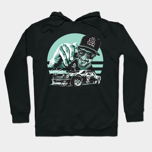 Ken Block mint green Hoodie by Bingung Mikir Nama Design